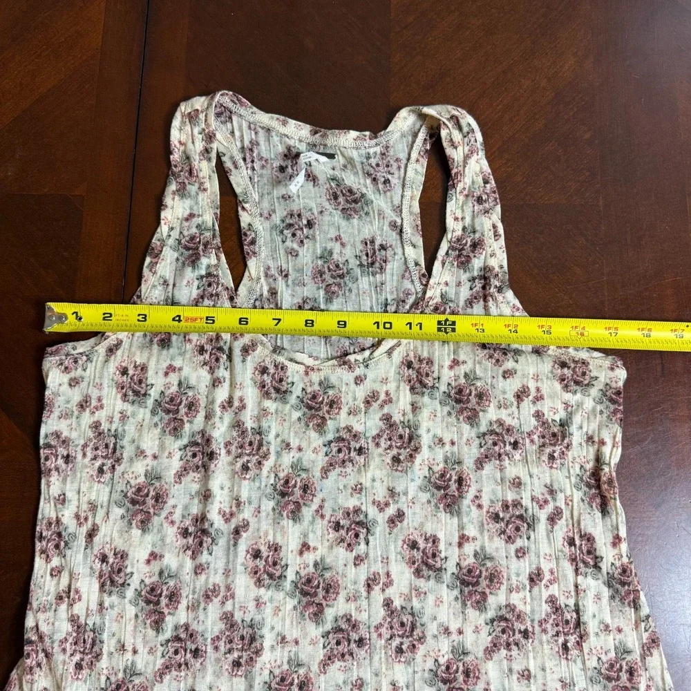 Free People y2k ‎ Racerback Floral Tank Top Women M Romantic Boho Hippie